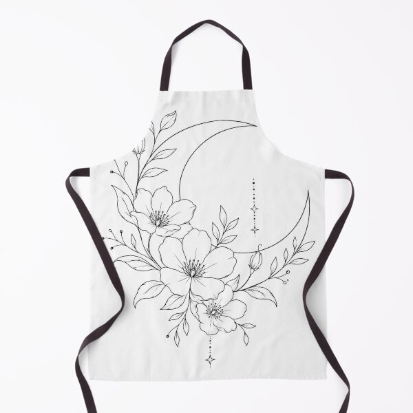Item preview, Floral Crescent Moon Minimal Line Art designed and sold by MWprint.