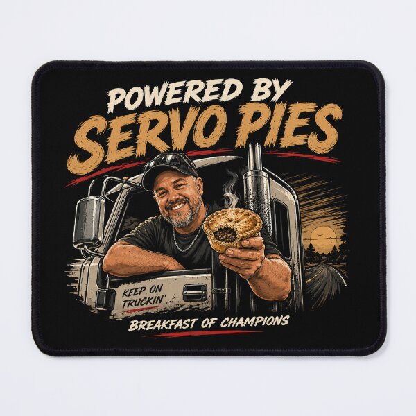 Item preview, Powered By Servo Pies Funny Trucker Shirt designed and sold by EverclearDesign.