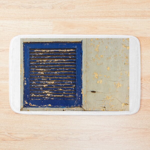 Item preview, Weathered Blue Shutter With Peeling Paint on Old Cracked Plaster Wall Texture designed and sold by Nmallia.