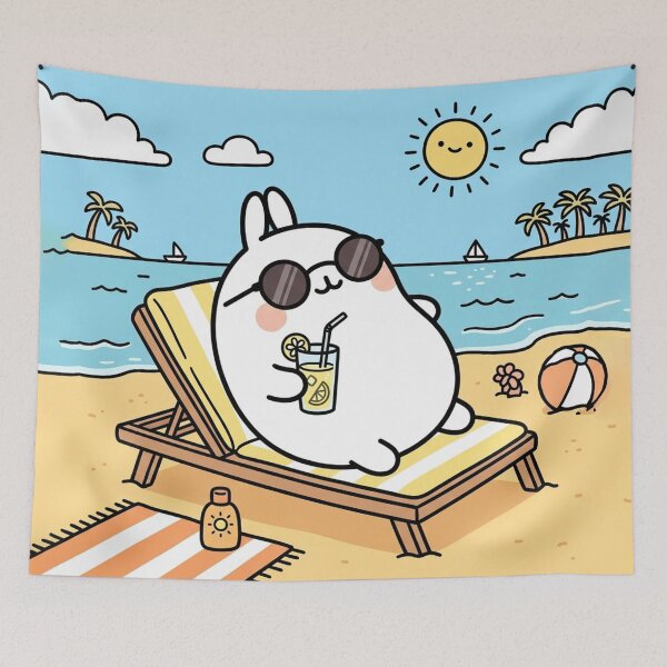 Item preview, Cute rabbit sunbathing designed and sold by snoWorkshop.