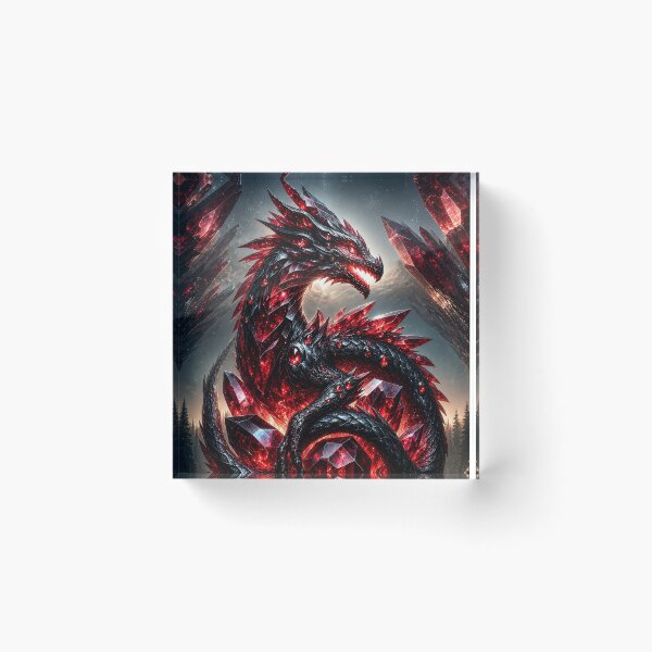 Item preview, Ruby Crystal Dragon – Dark Fantasy Crystal Dragon Design designed and sold by DrakariArt.