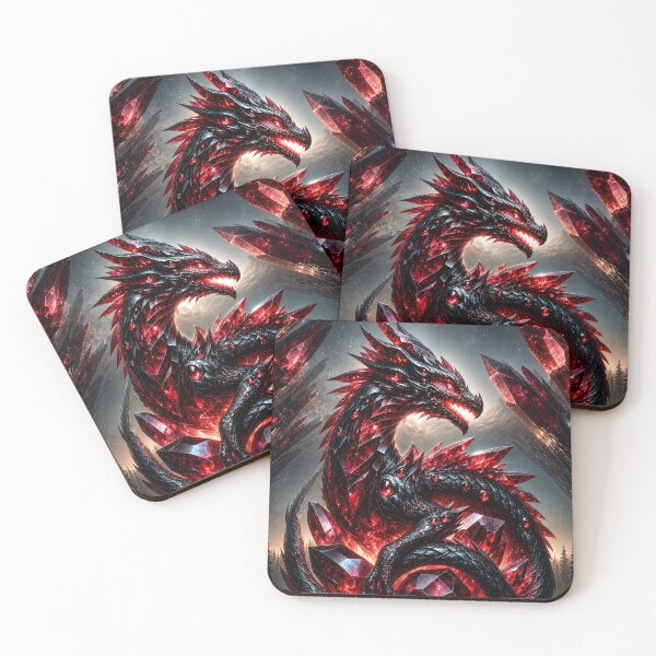 Item preview, Ruby Crystal Dragon – Dark Fantasy Crystal Dragon Design designed and sold by DrakariArt.