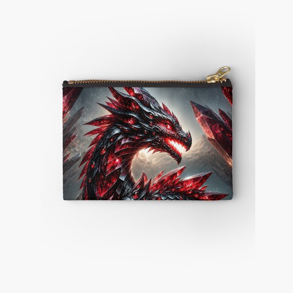 Aperçu de l'œuvre Dragon de cristal rubis – Design de dragon de cristal de fantasy sombre créée et vendue par DrakariArt.