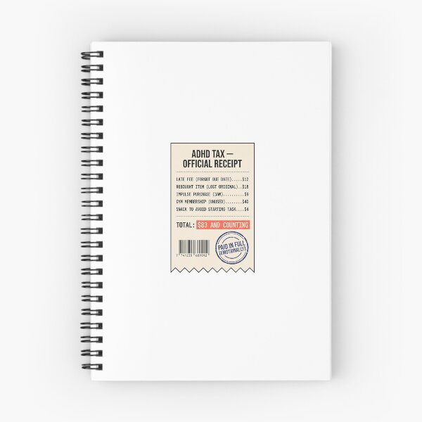 Item preview, ADHD Tax Official Receipt Humor Gift: Eighty Three And Counting designed and sold by Osmose-Studio ⭐⭐⭐⭐⭐.