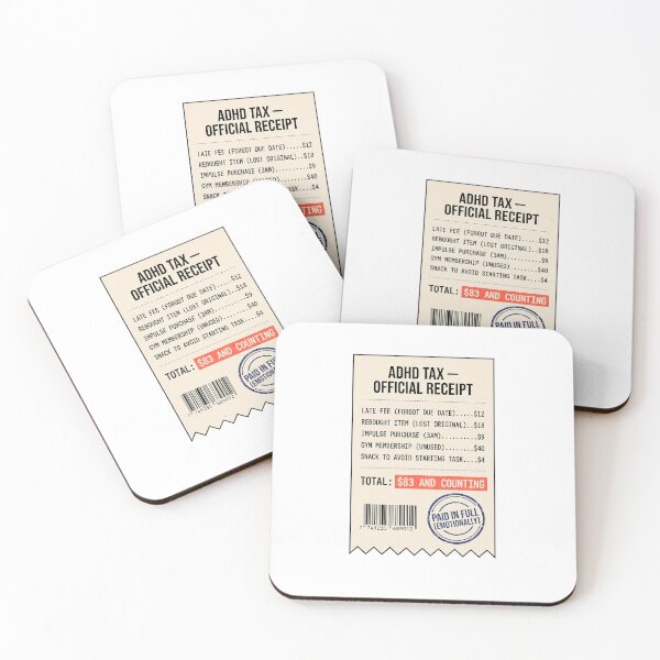 Item preview, ADHD Tax Official Receipt Humor Gift: Eighty Three And Counting designed and sold by Osmose-Studio ⭐⭐⭐⭐⭐.