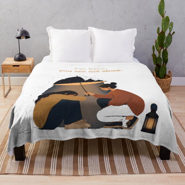 Item preview, Comforting Girl Under Umbrella Rain Support Art designed and sold by DignityLab.