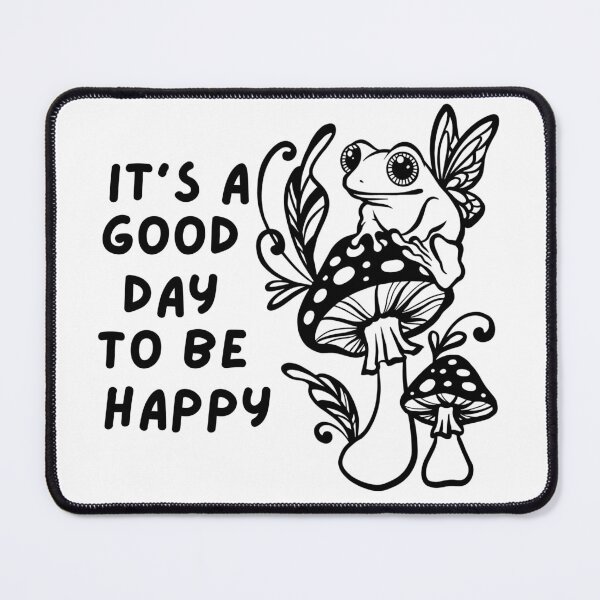 Item preview, It's A Good Day To Be Happy | Fairy Frog on Mushroom | Cottagecore Aesthetic designed and sold by calicocreation.