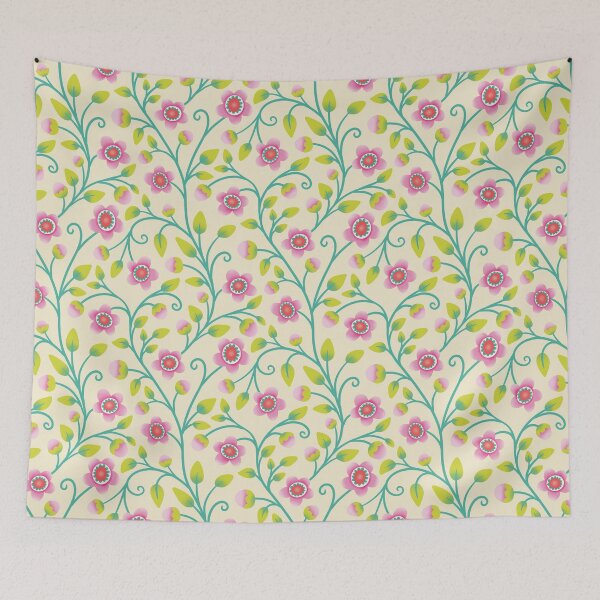 Item preview, Pink Flowers on Creme designed and sold by MissMelsa.
