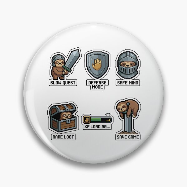Item preview, Vintage Sloth Pixel Sword Sticker Pack - Retro Indie RPG & Quest Puns designed and sold by SimpleP.