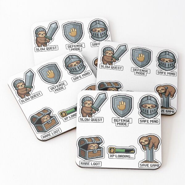 Item preview, Vintage Sloth Pixel Sword Sticker Pack - Retro Indie RPG & Quest Puns designed and sold by SimpleP.