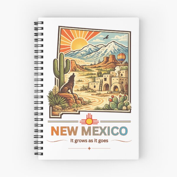 Item preview, New Mexico State Map Wall Art | Vintage Southwest Outline Design | Crescit Eundo | Land of Enchantment Inspired | Retro Travel Poster | USA State Gift designed and sold by Thehatinthecat.