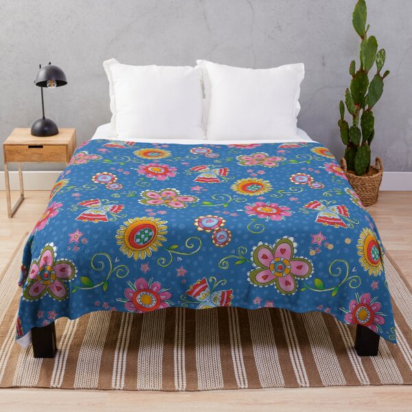 Item preview, Colorful Flowers on blue designed and sold by MissMelsa.