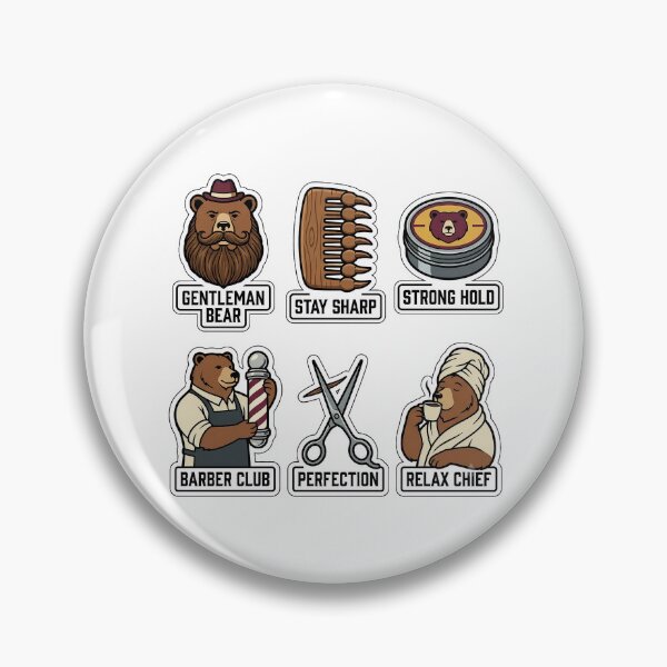 Item preview, Retro Bear Mustache Comb Sticker Pack - Vintage Hipster Salon Puns designed and sold by SimpleP.