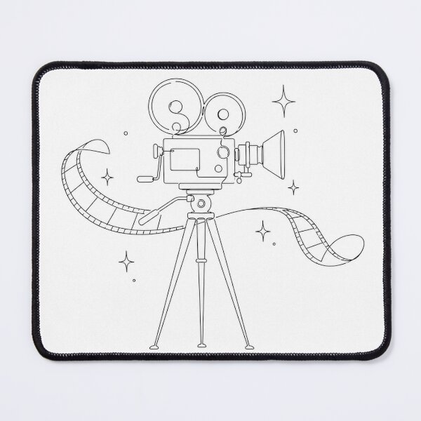 Item preview, Vintage Movie Camera Minimal Line Art designed and sold by MWprint.