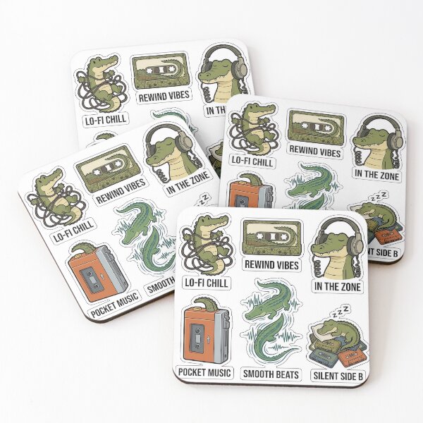 Item preview, Vintage Gator Retro Cassette Sticker Pack - Retro Indie Music & LoFi Puns designed and sold by SimpleP.
