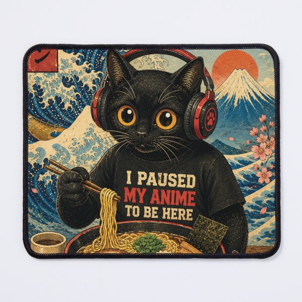 Item preview, Funny Black Cat Ramen Anime Lover Japanese Vintage Gift designed and sold by tronictees.