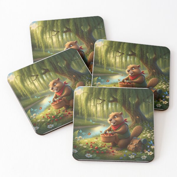 Item preview, Happy Beaver Adventures – The First Wild Strawberries designed and sold by Clothes With Smiling Animals Walt Gral.