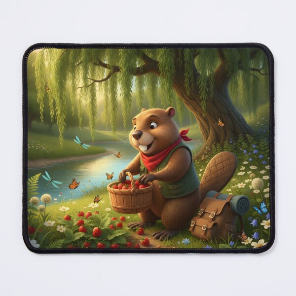 Item preview, Happy Beaver Adventures – The First Wild Strawberries designed and sold by Clothes With Smiling Animals Walt Gral.