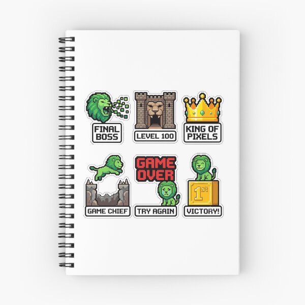 Item preview, Retro Lion 8Bit Castle Sticker Pack - Vintage Game Stage & Level Puns designed and sold by SimpleP.