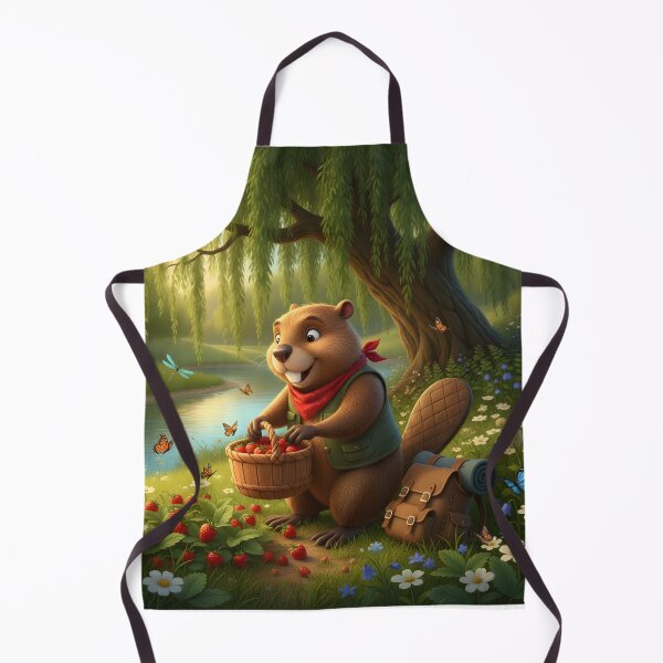 Item preview, Happy Beaver Adventures – The First Wild Strawberries designed and sold by Clothes With Smiling Animals Walt Gral.