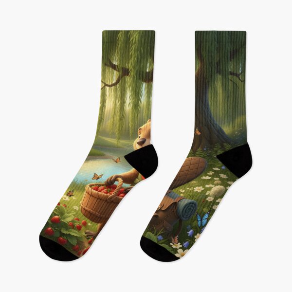 Item preview, Happy Beaver Adventures – The First Wild Strawberries designed and sold by Clothes With Smiling Animals Walt Gral.