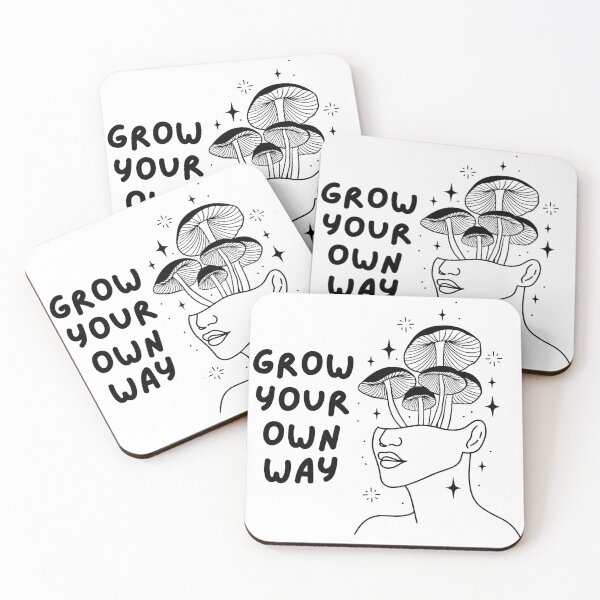Item preview, Grow Your Own Way | Celestial Mushroom Head Mindful Art designed and sold by calicocreation.