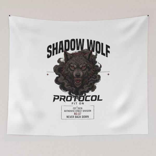 Item preview, Shadow Wolf Protocol | Dark Gothic Wolf Streetwear T-Shirt Design designed and sold by Fit On.
