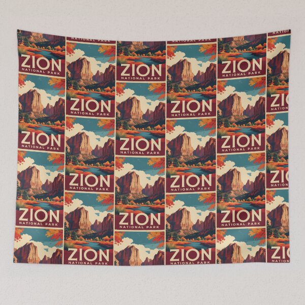 Item preview, Zion National Park Autumn USA Vintage Travel Tourism designed and sold by TravelersGems.