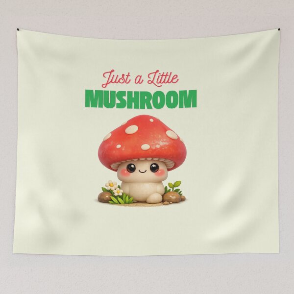 Item preview, Just a Little Mushroom | Cute Kawaii 3D Mushroom Illustration designed and sold by TeeTantra.
