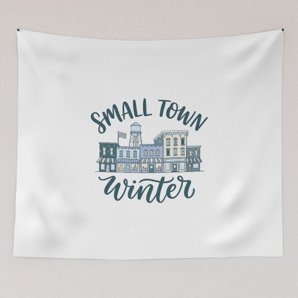 Item preview, Small Town Winter Cozy Christmas Main Street Vintage Holiday T-Shirt designed and sold by StickerNestYou.