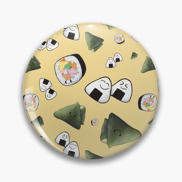 Item preview, Kawaii Cute Kimbap and Onigiri Seamless Pattern Art designed and sold by Designs By Amber.