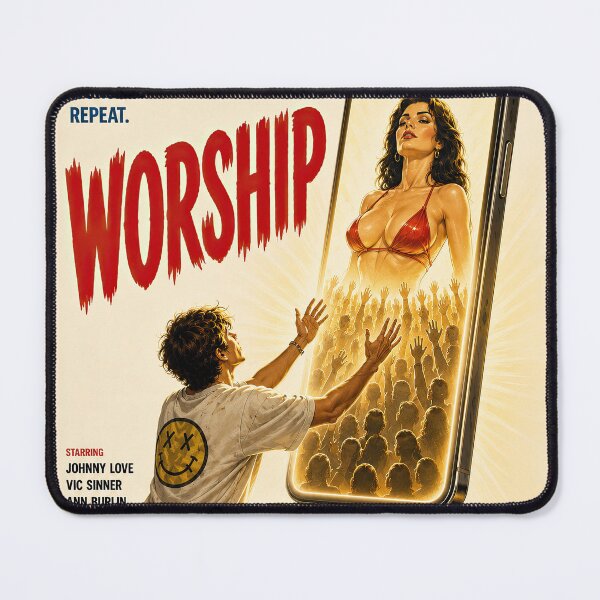 Item preview, Worship – Vintage Exploitation Movie Poster | Social Media Satire designed and sold by obstinator.
