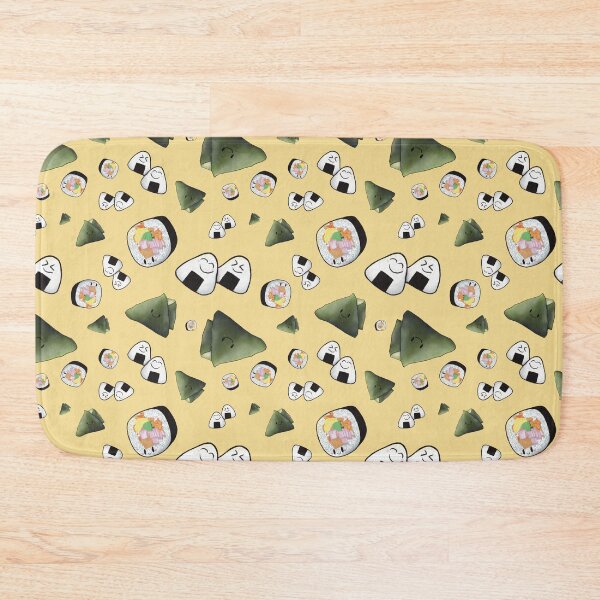 Item preview, Kawaii Cute Kimbap and Onigiri Seamless Pattern Art designed and sold by Designs By Amber.
