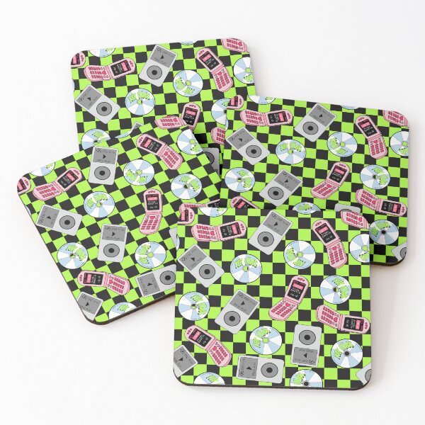 Item preview, Y2K Vibes - lime checkered background designed and sold by RebelCatStudios(RCS).