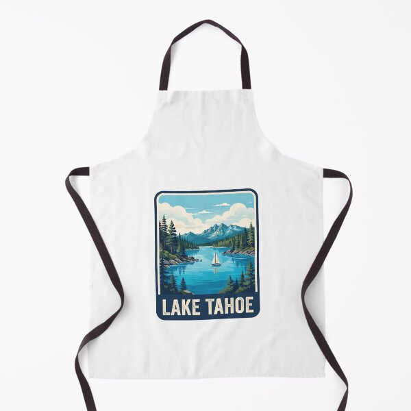 Item preview, Vintage Lake Tahoe Alpine Mountains Boat Retro Travel Poster designed and sold by Paper Drip.