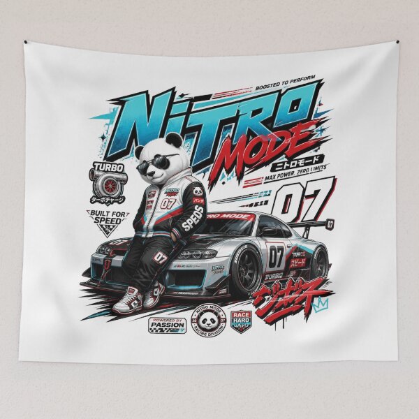 Item preview, Nitro Mode JDM Racing Graphic | Retro Drift Car PNG | Street Racing Sticker | Turbo Car Enthusiast Shirt Design designed and sold by Stylestickers55.
