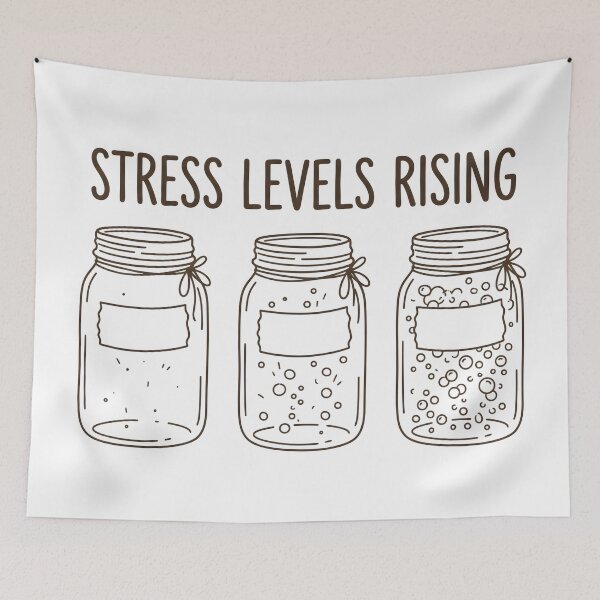 Item preview, Stress Levels Rising Funny Mason Jar Anxiety Humor T-Shirt designed and sold by StickerNestYou.
