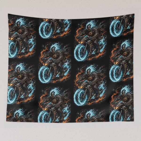 Item preview, Infernal Blue Flame Motorcycle Rider designed and sold by Horizon-Design.