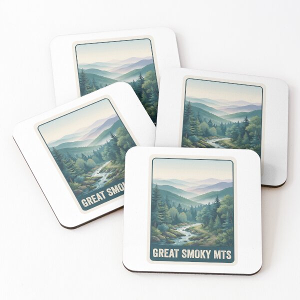 Item preview, Retro Great Smoky Mountains  River Vintage Poster designed and sold by Paper Drip.