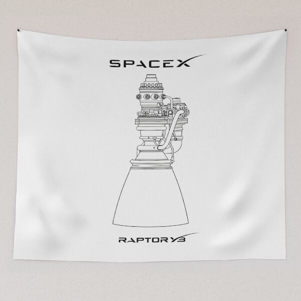 Item preview, SpaceX Raptor V3 Rocket Engine Blueprint | Advanced Methane Space Engine Technical Drawing T-Shirt designed and sold by Dyan4.
