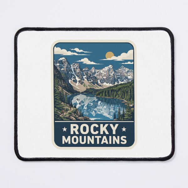 Item preview, Retro Rocky Mountains Alpine Lake Snow Peaks Vintage Poster Art designed and sold by Paper Drip.