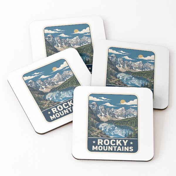 Item preview, Retro Rocky Mountains Alpine Lake Snow Peaks Vintage Poster Art designed and sold by Paper Drip.