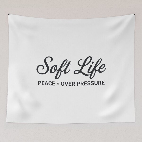 Item preview, Soft Life Peace Over Pressure Minimalist Quote Aesthetic T-Shirt designed and sold by StickerNestYou.
