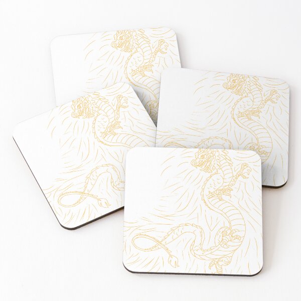 Item preview, Golden Eastern Dragon Line Art | Japanese & Chinese Mythical Dragon Design designed and sold by muhammadkhafidh.