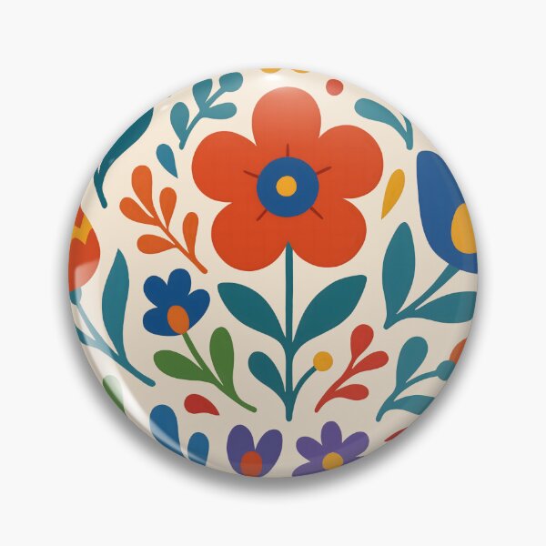 Item preview, Colorful Scandinavian Folk Floral | Modern Boho Botanical Illustration designed and sold by ZanyPaintbrush.