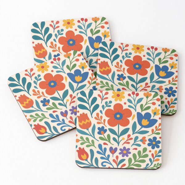 Item preview, Colorful Scandinavian Folk Floral | Modern Boho Botanical Illustration designed and sold by ZanyPaintbrush.