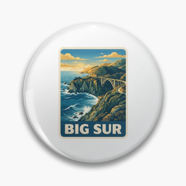 Item preview, Vintage Big Sur California Coast Bixby Bridge Retro Travel Art designed and sold by Paper Drip.