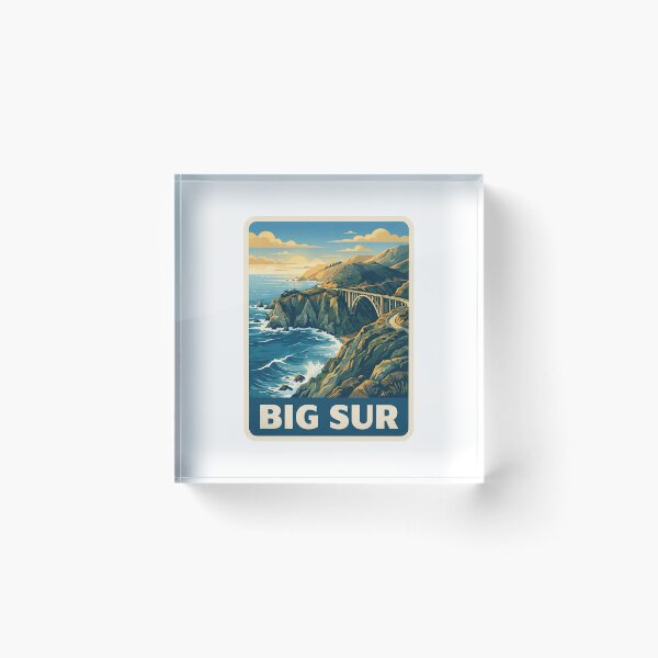 Item preview, Vintage Big Sur California Coast Bixby Bridge Retro Travel Art designed and sold by Paper Drip.