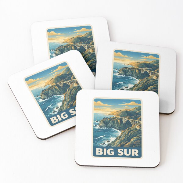 Item preview, Vintage Big Sur California Coast Bixby Bridge Retro Travel Art designed and sold by Paper Drip.