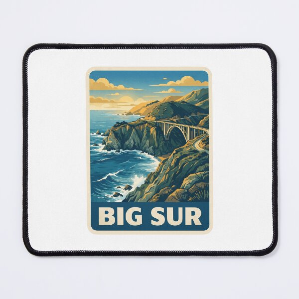 Item preview, Vintage Big Sur California Coast Bixby Bridge Retro Travel Art designed and sold by Paper Drip.
